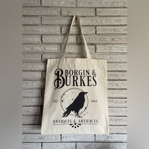 Borgin and Burkes Printed Canvas Tote Bag Shopping Shoulder Bag 15” Harry Potter - Picture 2 of 5
